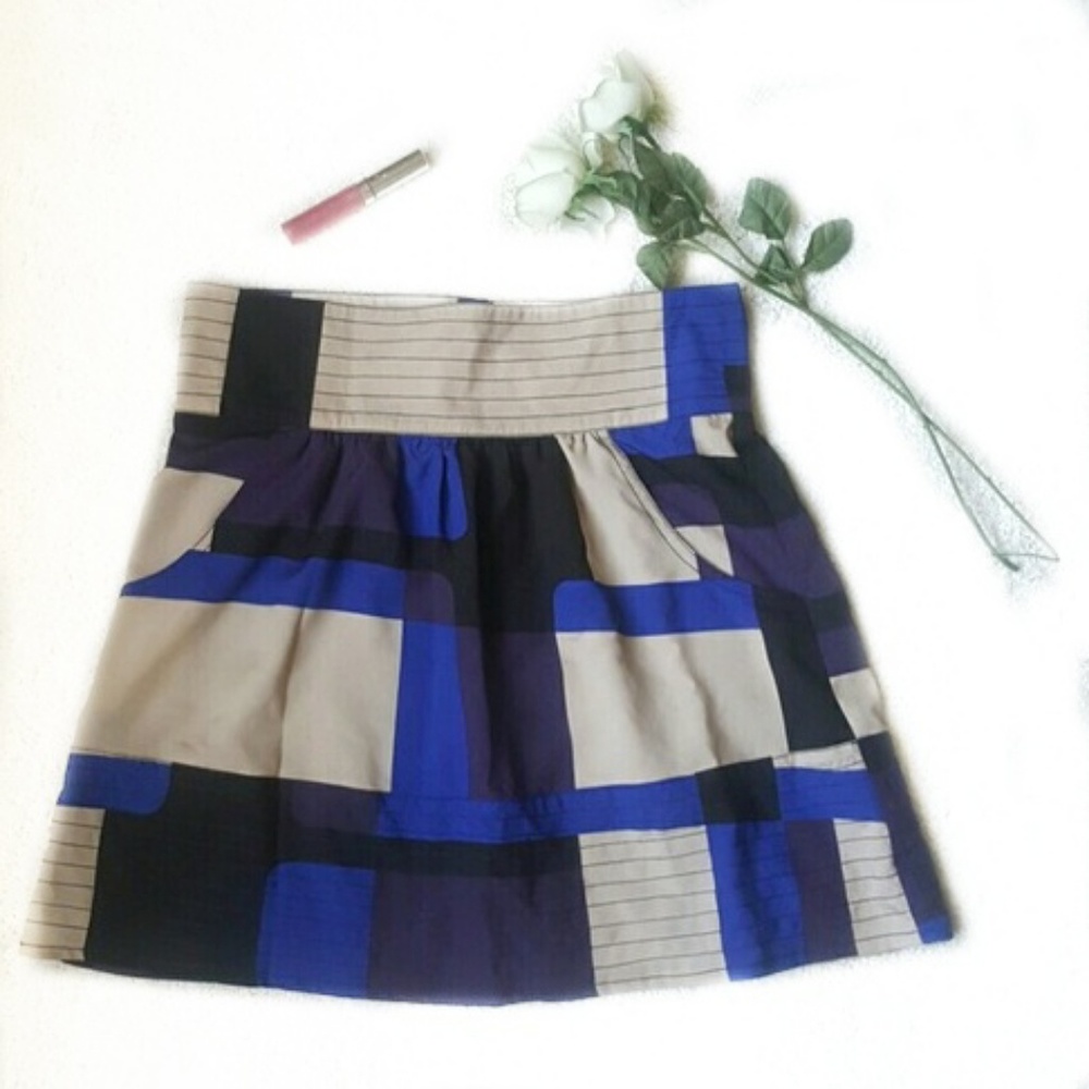 anthropologie • abstract geometric print skirt